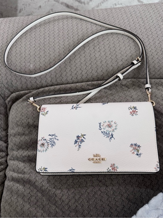Coach Handbags - Coach White Floral Crossbody with Gold Logo